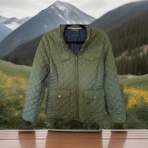 Tommy Hilfiger Jacket Adult M Green Quilted Outdoors‎ Modern Windbreaker Womens